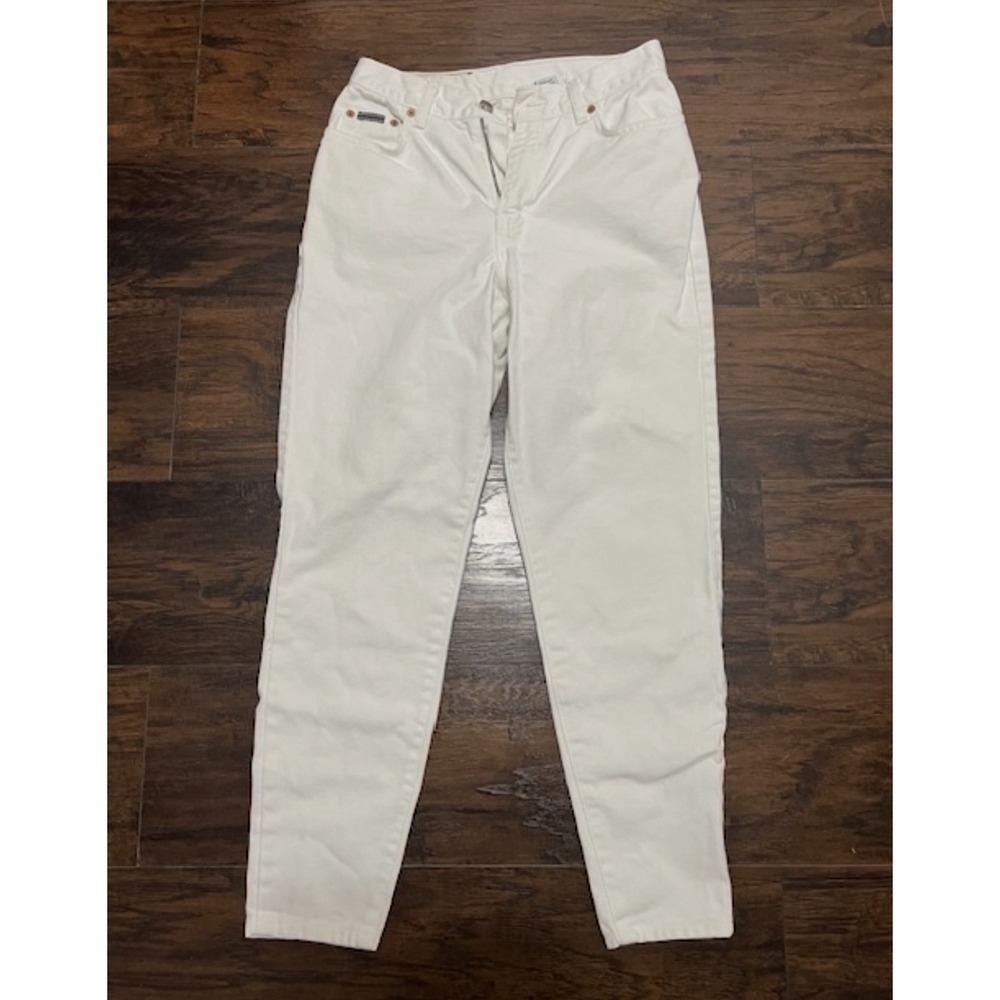 CK White Denim Jeans 100% Cotton Button Zip 5-Pocket‎ Women